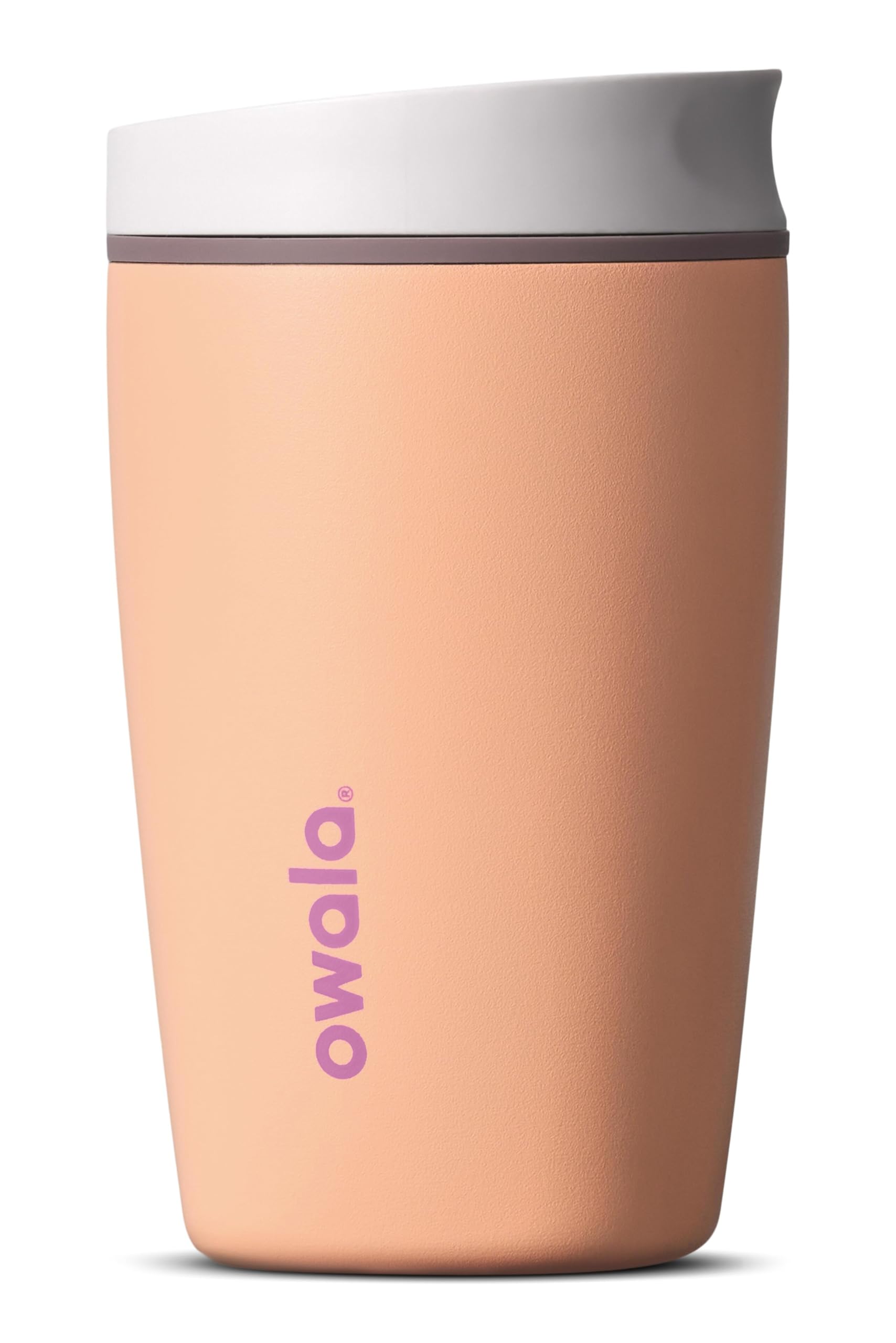 Owala SmoothSip Slider Insulated Stainless Steel Coffee Tumbler, Reusable Iced Coffee Cup, Hot Coffee Travel Mug, BPA Free 12 oz, Peachy Keen 🍁 All In One Marketplace Canada