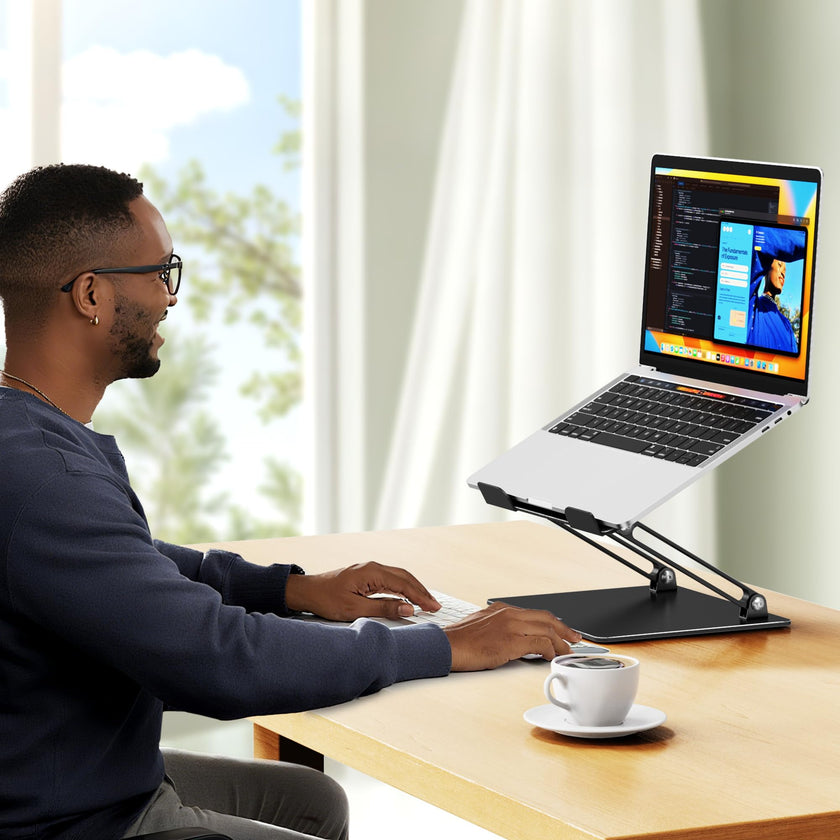 Besign LS10 Laptop Stand for Desk, Ergonomic Adjustable Notebook Tablet Stand, Riser Holder Computer Stand Compatible with Air, Pro, Dell, HP, Lenovo More 10-14