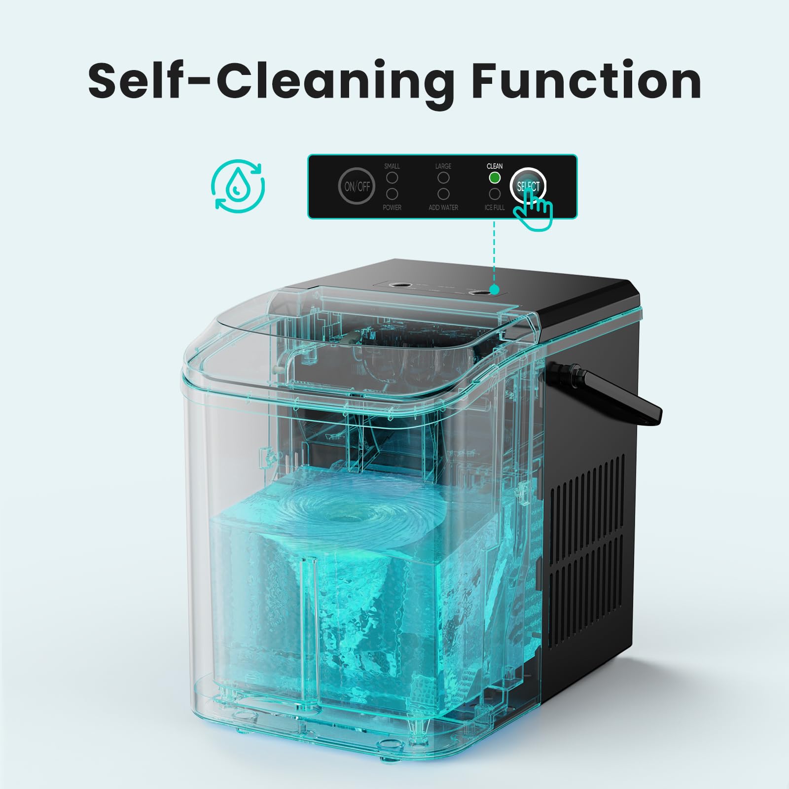 Sweetcrispy Quiet Countertop Ice Maker, 26 lbs per Day, 9 Bullet Ice Cubes in 6 Mins, Portable Ice Machine with Handle, Self-Cleaning, Compact for Home RV Camping Party, Dark Black 🍁 All In One Marketplace Canada