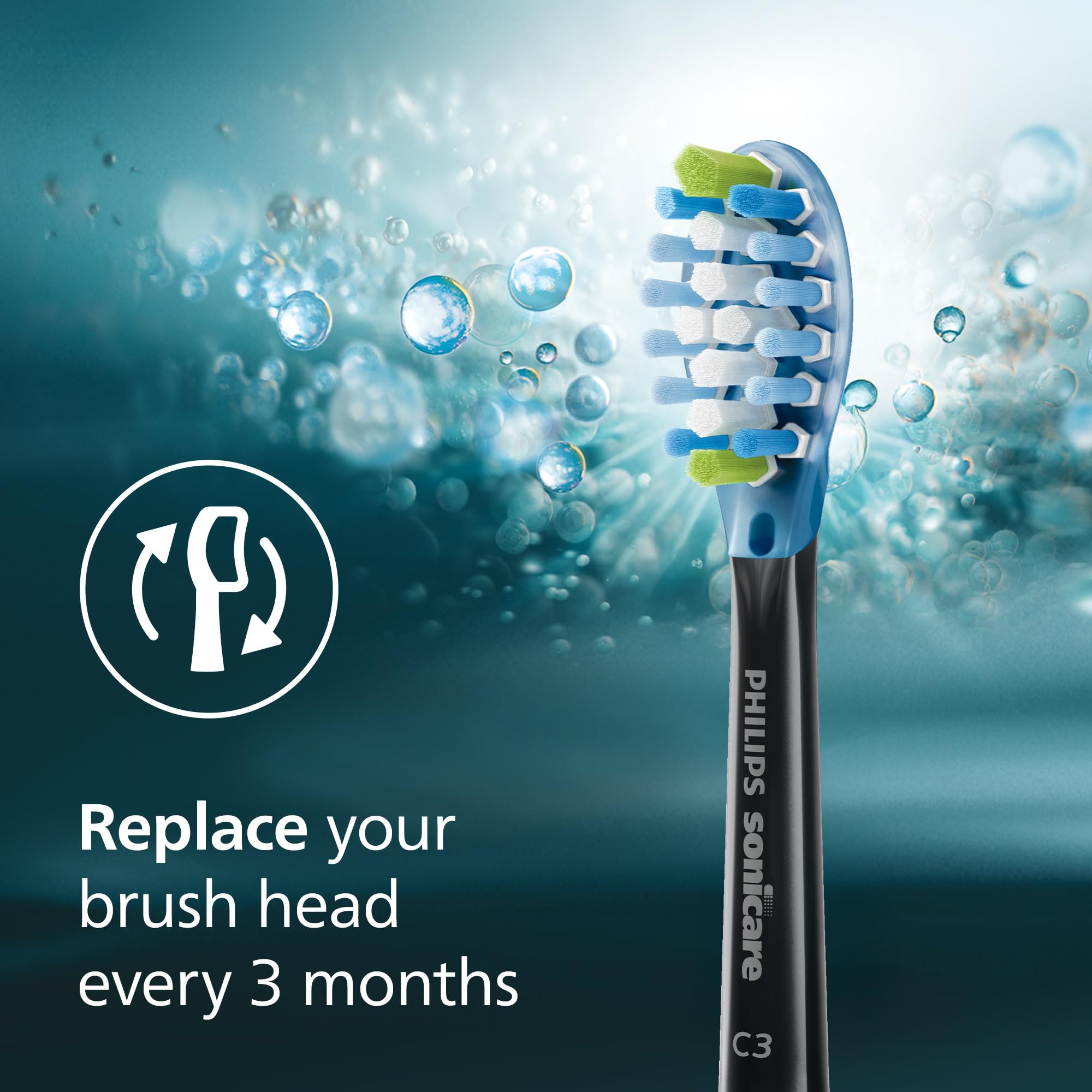 Philips Sonicare C3 Two-in-One - Genuine Replacement Electric Toothbrush Heads, Black, 2 Pack, HX9042/95 🍁 All In One Marketplace Canada