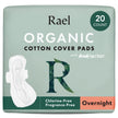 Rael Pads for Women, Organic Cotton Cover - Period Pads with Wings, Feminine Care, Sanitary Napkins, Heavy Absorbency, Unscented, Ultra Thin (Overnight, 20 Count) 🍁 All In One Marketplace Canada
