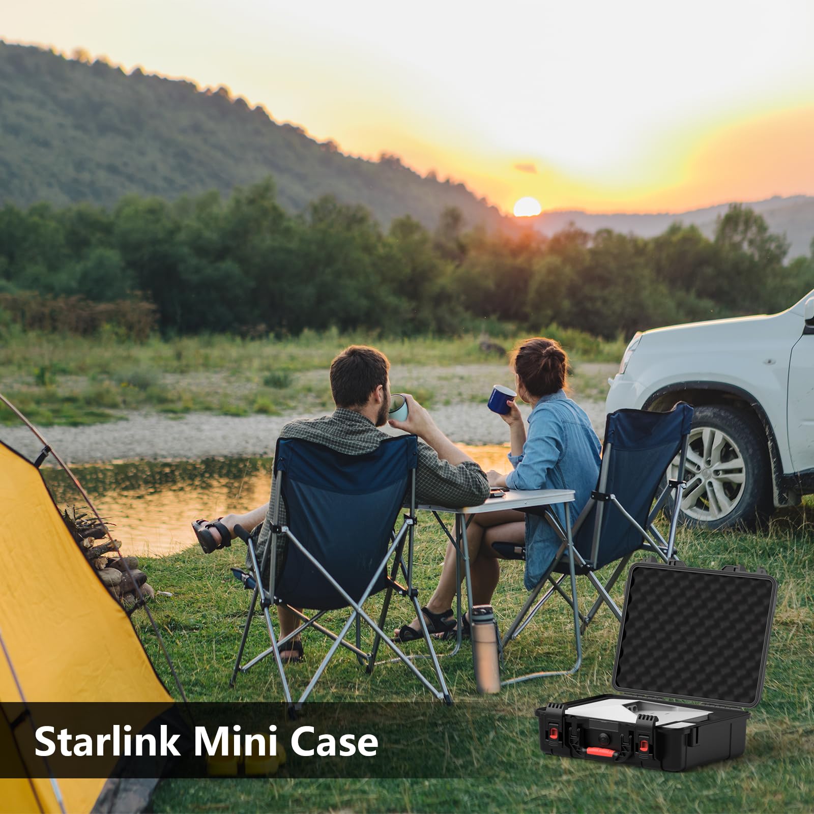 MEKEET Starlink Mini Case, IP67 Waterproof Hard case Fits Star Link Mini Dish, Portable Shoulder Dual Carry Options with Precision Cut Foam for Starlink Accessories,Ideal for Travel and Camping 🍁 All In One Marketplace Canada