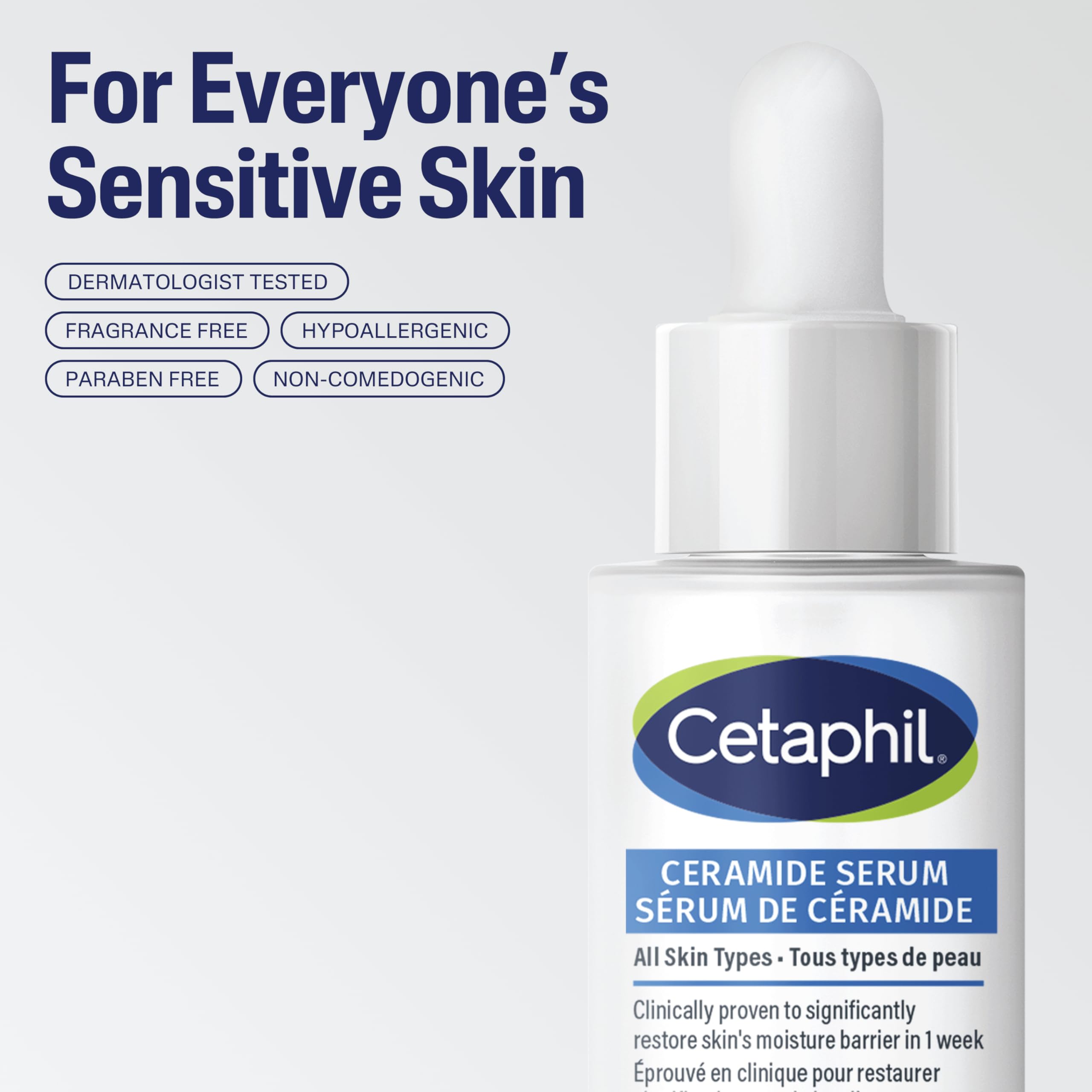 Cetaphil Ceramide Serum, Hydrating Face Serum for Skin Barrier Repair, Pore Treatment, 48Hr Hydration with Ceramide, Cica & Allantoin, Dermatologist Recommended, 1oz 🍁 All In One Marketplace Canada