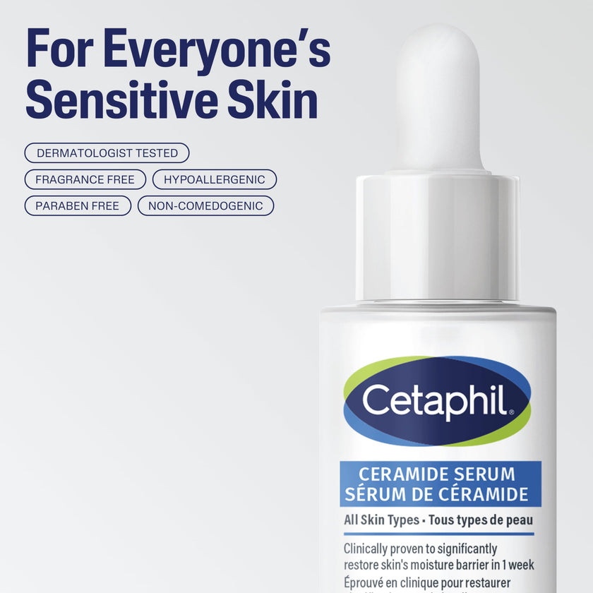 Cetaphil Ceramide Serum, Hydrating Face Serum for Skin Barrier Repair, Pore Treatment, 48Hr Hydration with Ceramide, Cica & Allantoin, Dermatologist Recommended, 1oz 🍁 All In One Marketplace Canada