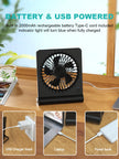 Small Desk Fan,Rechargeable USB Fan Battery Operated,Ultra Quiet, Strong Wind, 3 Speeds Travel Fans 🍁 All In One Marketplace Canada