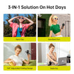 JISULIFE Handheld Fan Life7 – Ultimate Flexibility: High-Power Motor, LED Display, 5000mAh Rechargeable, 5-Speed, Foldable Design, 3-IN-1 Portable Hand/Desk/Neck Fan for Travel, Gift for Women (Black) 🍁 All In One Marketplace Canada