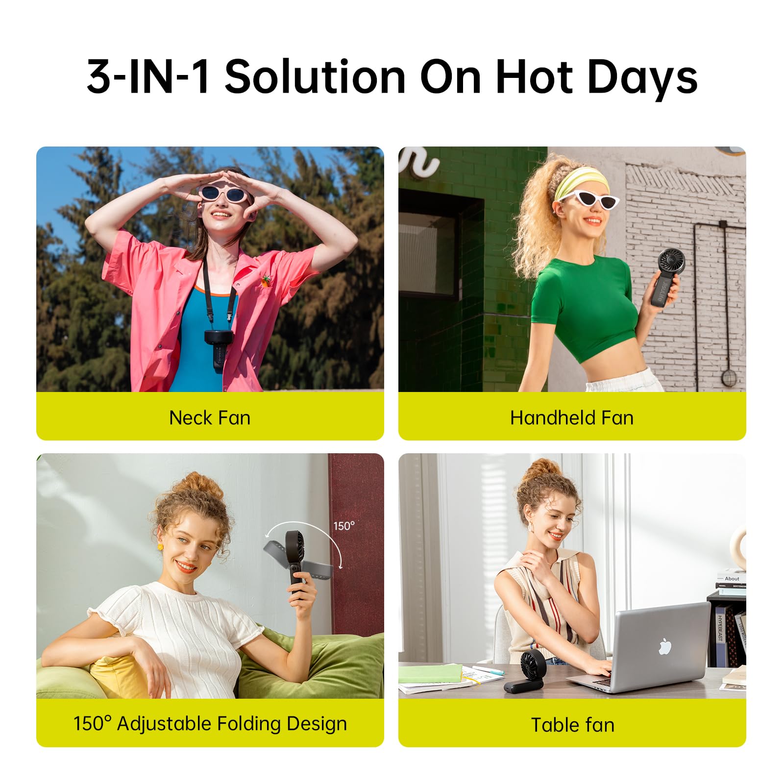 JISULIFE Handheld Fan Life7 – Ultimate Flexibility: High-Power Motor, LED Display, 5000mAh Rechargeable, 5-Speed, Foldable Design, 3-IN-1 Portable Hand/Desk/Neck Fan for Travel, Gift for Women (Black) 🍁 All In One Marketplace Canada