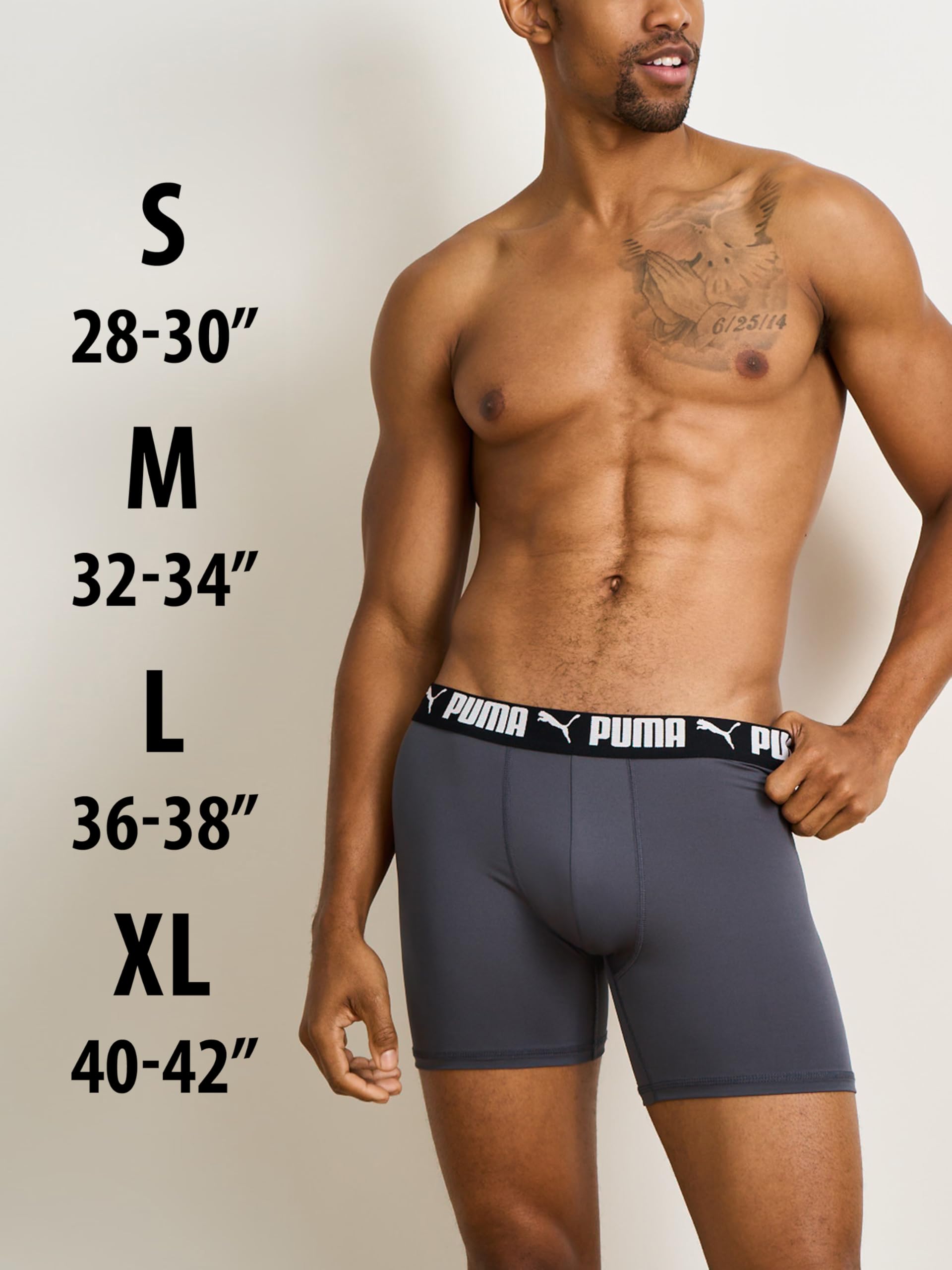 Puma Men's 4 Pack Active Stretch Boxer Briefs, Black/Grey, Large 🍁 All In One Marketplace Canada