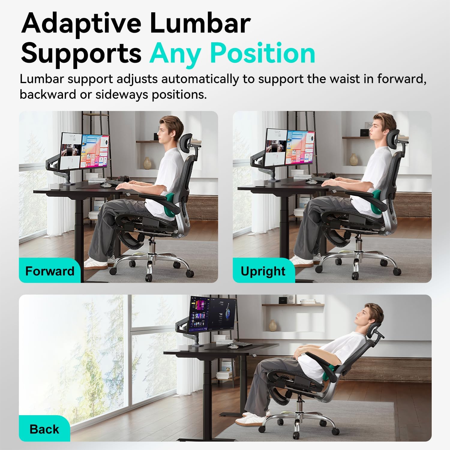 Ergonomic Office Chair,Office Chair with Tilt Function,Mesh Office Chair with Footrest,Ergonomic Chair with Adaptive Backrest, Adjustable Headrest and Flip-Up Armrests 🍁 All In One Marketplace Canada