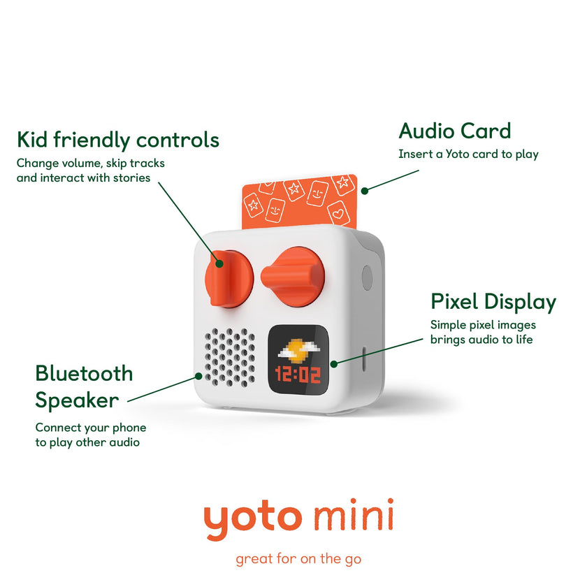 Yoto Mini (2024 Edition) + Starter Pack for Little Kids Bundle – Screen-Free Bluetooth Audio Player, All-in-1 Travel Device for Stories Music Podcasts Radio, Use as Speaker or with Headphones 🍁 All In One Marketplace Canada