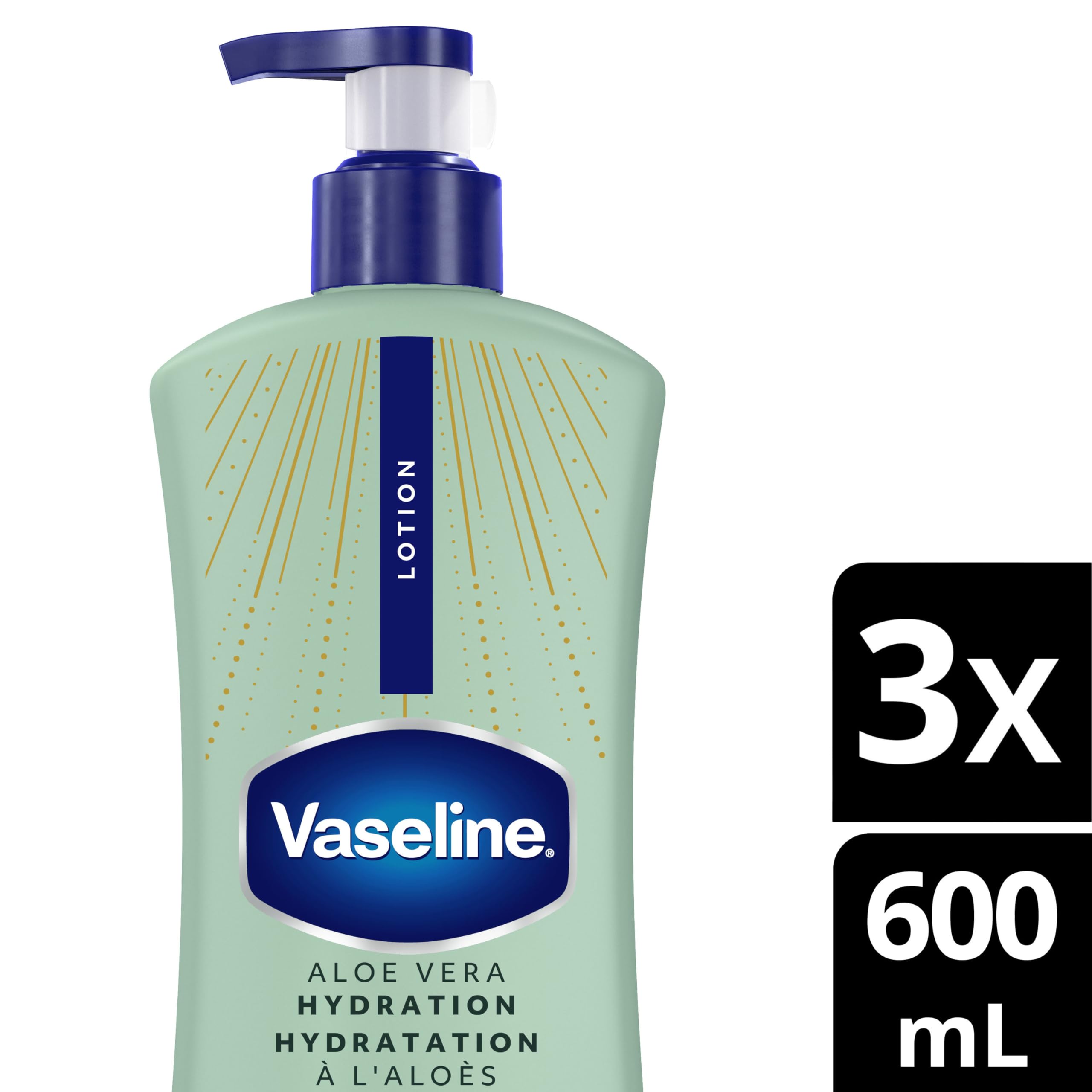 Vaseline Intensive Care Aloe Vera Hydration Body Lotion for Dry Skin with 48H Moisture + Ultra hydrating lipids, 600 ml (3-pack) 🍁 All In One Marketplace Canada
