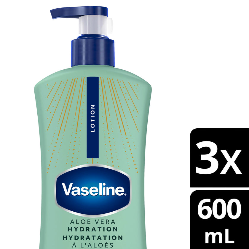 Vaseline Intensive Care Aloe Vera Hydration Body Lotion for Dry Skin with 48H Moisture + Ultra hydrating lipids, 600 ml (3-pack) 🍁 All In One Marketplace Canada