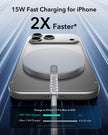 ESR Wireless Charger 15W with MagSafe, Compatible with iPhone 17/16/15/14/13/12 Series, MagSafe Accessories, Strong Magnetic Lock, Durable TPE Cable, 2 Pack, Silver 🍁 All In One Marketplace Canada