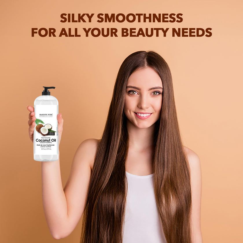 Majestic Pure Fractionated Coconut Oil – Lightweight Liquid Carrier Oil for Essential Oils, Massage, Skin, Hair & DIY Personal Care Applications – 16 Fl Oz 🍁 All In One Marketplace Canada