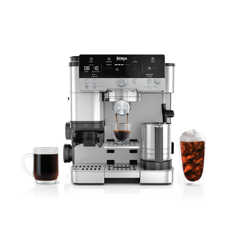 Ninja Espresso Machine, Luxe Café Premier Series, Drip Coffee Maker and Rapid Cold Brew, Integrated Grinder, Assisted Tamper, Hands-Free Frother, ES601C (Canadian Version) 🍁 All In One Marketplace Canada