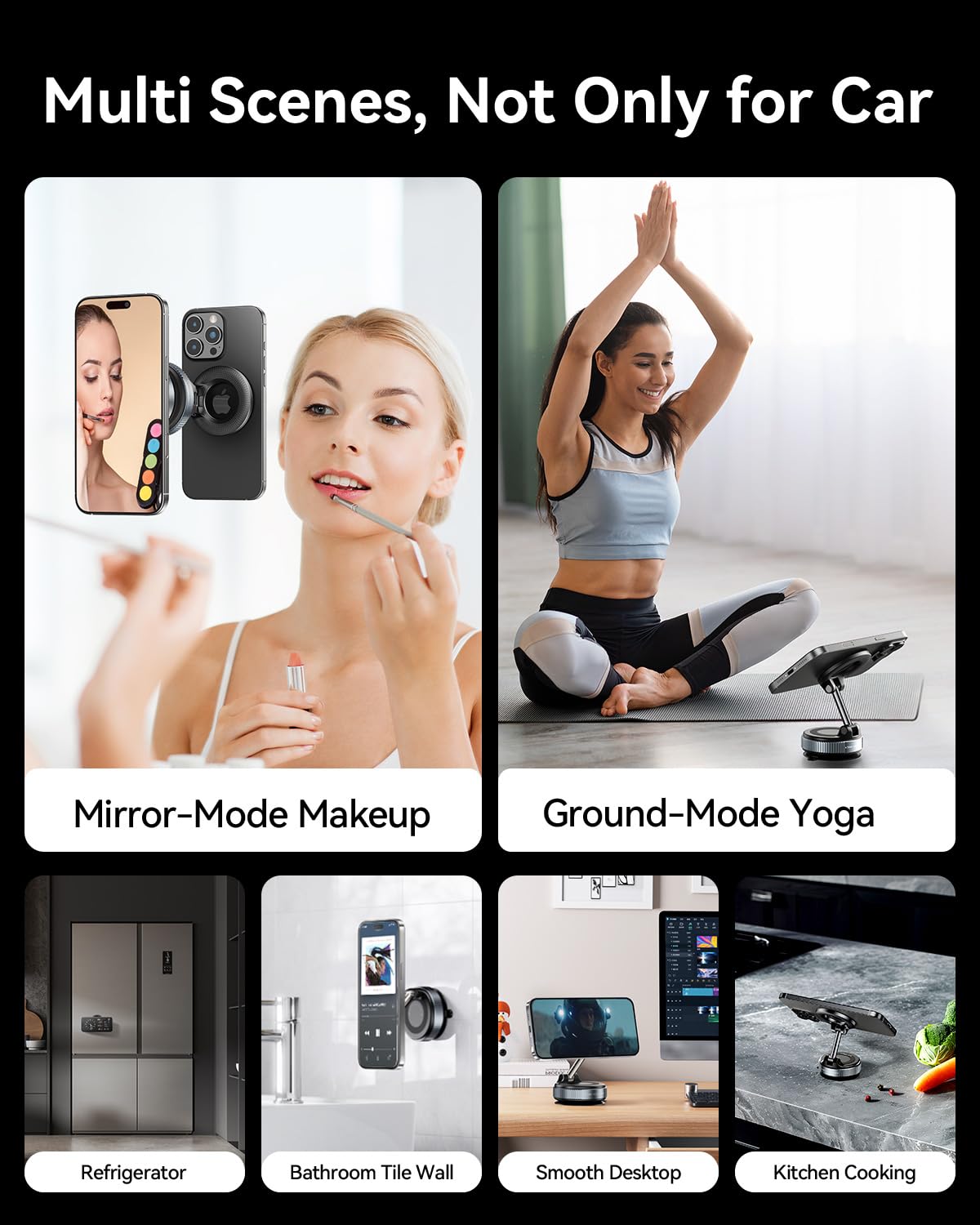 MRGLAS 2026 Upgraded Vacuum Suction Phone Holder for Car, Magsafe Car Phone Holder Mount, [98+LBS Suction & 2800gf Magnetic] 360° Adjustable Shower & Wall Mount, Car Accessories for iPhone 17 Pro Max 🍁 All In One Marketplace Canada