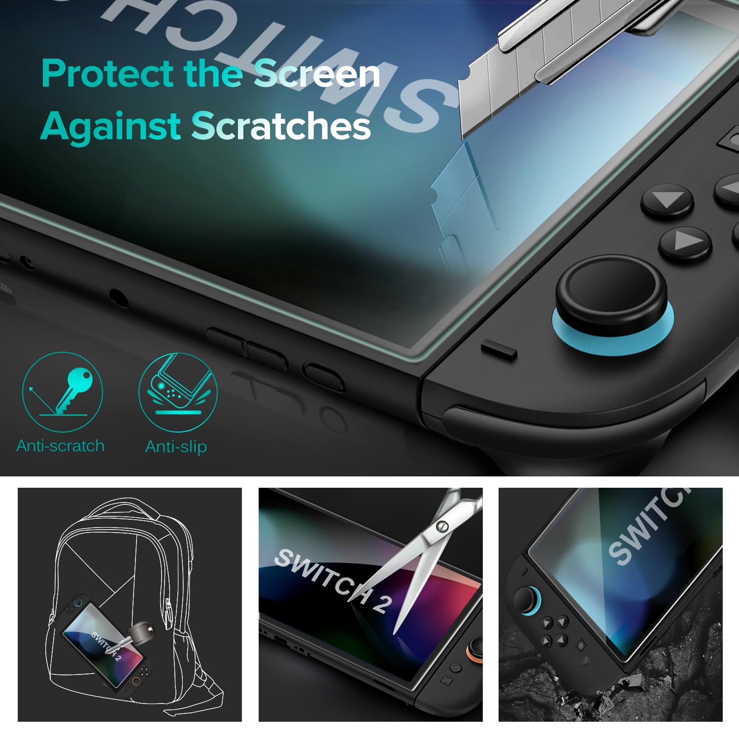 ivoler 4-Pack Screen Protector Tempered Glass for Nintendo Switch 2 Model 2025 with [Alignment Frame] Accessories Transparent HD Clear Anti-Scratch Screen Protector for Nintendo Switch 2, 7.9-Inch 🍁 All In One Marketplace Canada