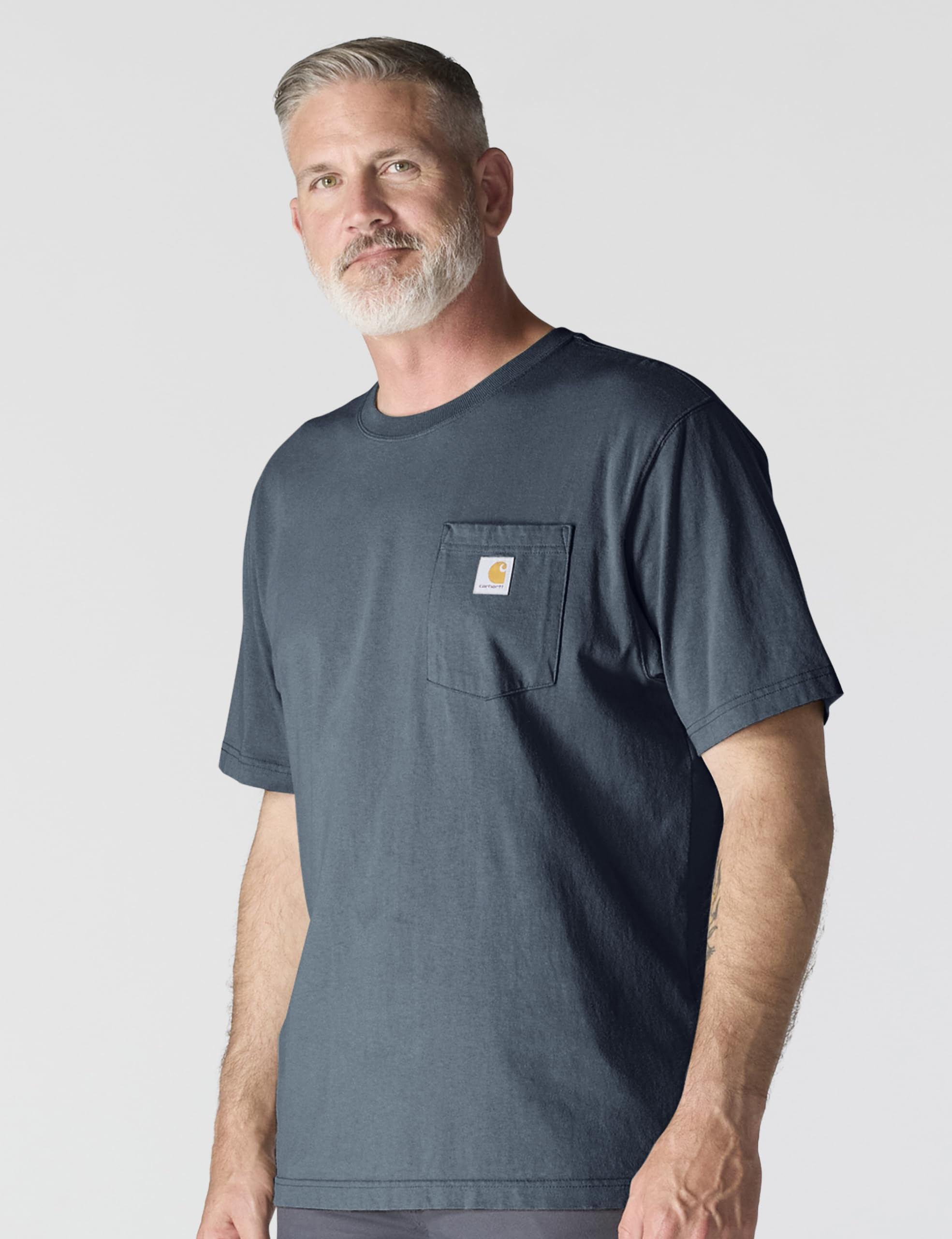 Carhartt Men's K87 Workwear Pocket Short Sleeve T-Shirt (Regular and Big & Tall Sizes), Bluestone, Large 🍁 All In One Marketplace Canada