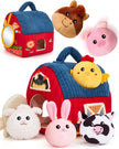 hahaland Montessori Baby Toys 6-12 Months - Surprise Barn with Stuffed Farm Animals Toys for Babies with Rattle & Mirror, Sensory Toys for Babies Boy Girl, Travel Toys for Toddlers 1-3 🍁 All In One Marketplace Canada