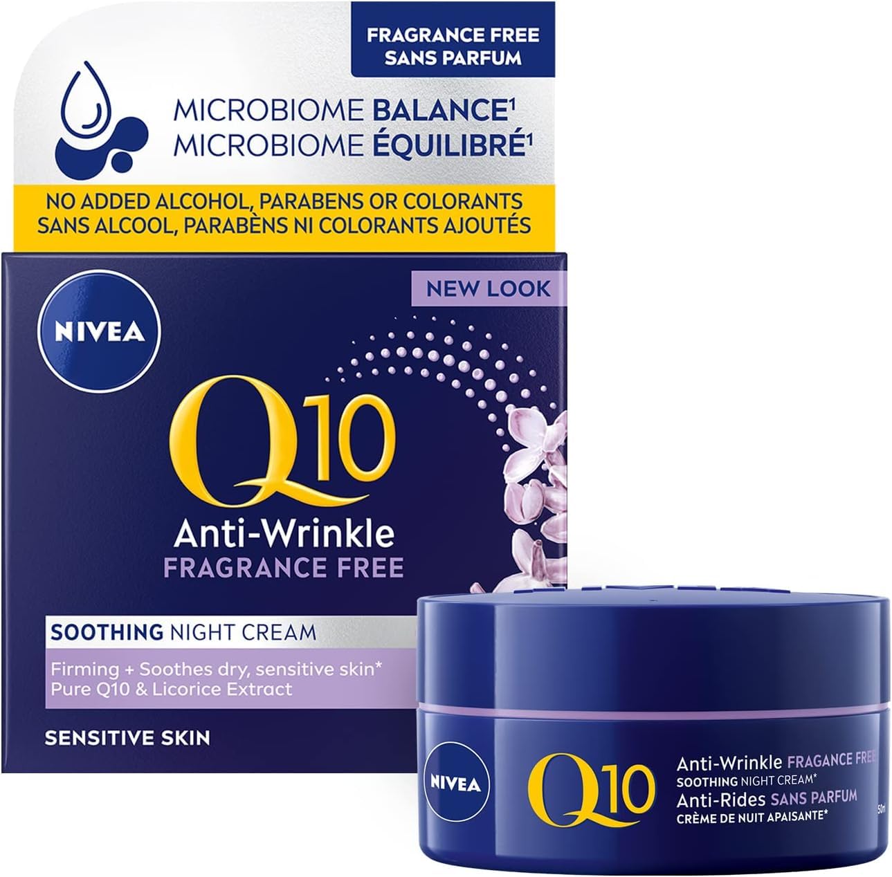 NIVEA Q10 Anti-Wrinkle + Fragrance Free Night Cream for Sensitive Skin | Night face moisturizer | 50mL 🍁 All In One Marketplace Canada