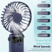 Portable Handheld Fan Rechargeable Small Fan 5 Speeds with Lanyard and Base USB Desk Fan Foldable Quiet Personal Fan with LED Display for Office, Home, Travel, Outdoor 🍁 All In One Marketplace Canada