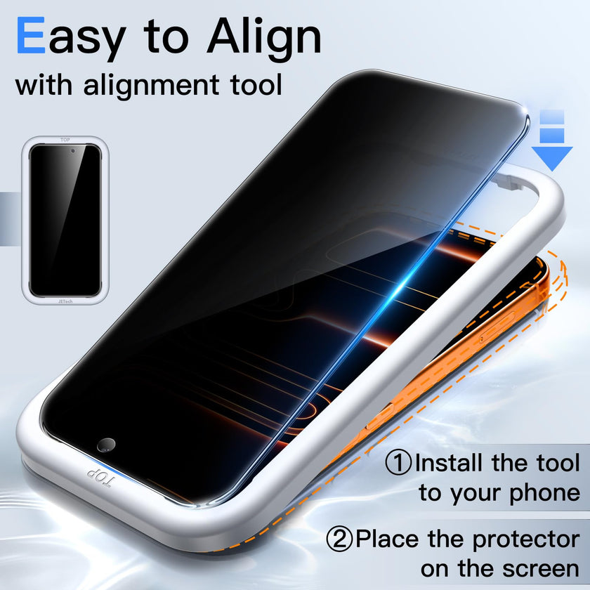 JETech Privacy Screen Protector for iPhone 17 Pro Max 6.9-Inch with Camera Lens Protector, Anti-Spy Tempered Glass Film, Easy Installation Tool, 2-Pack Each 🍁 All In One Marketplace Canada