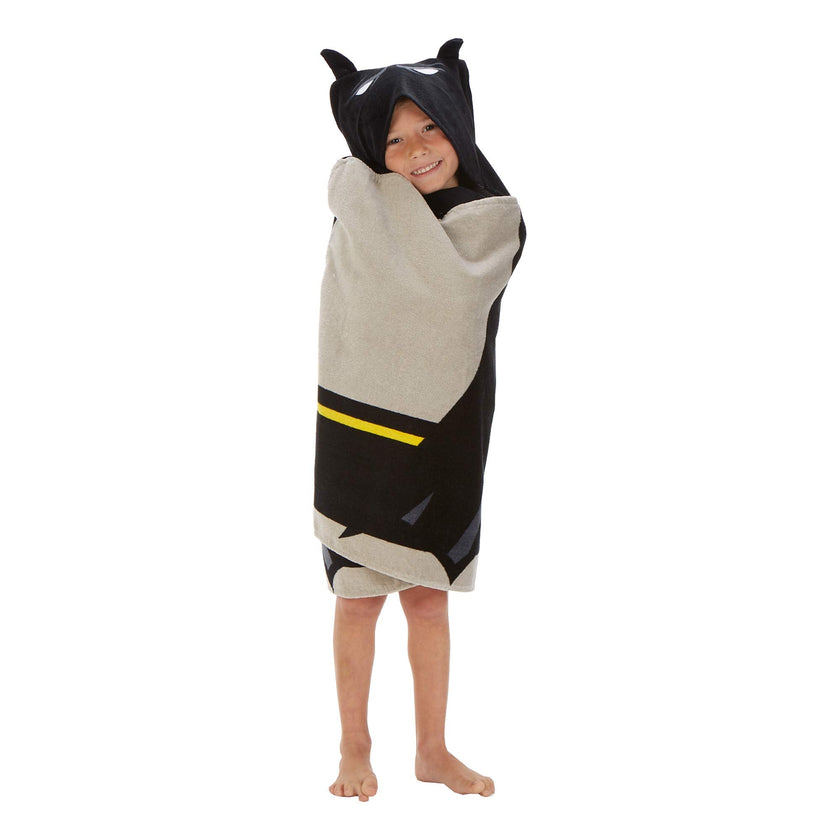 Batman Kids Bath/Pool/Beach Super Soft Cotton Terry Hooded Towel Wrap, 24