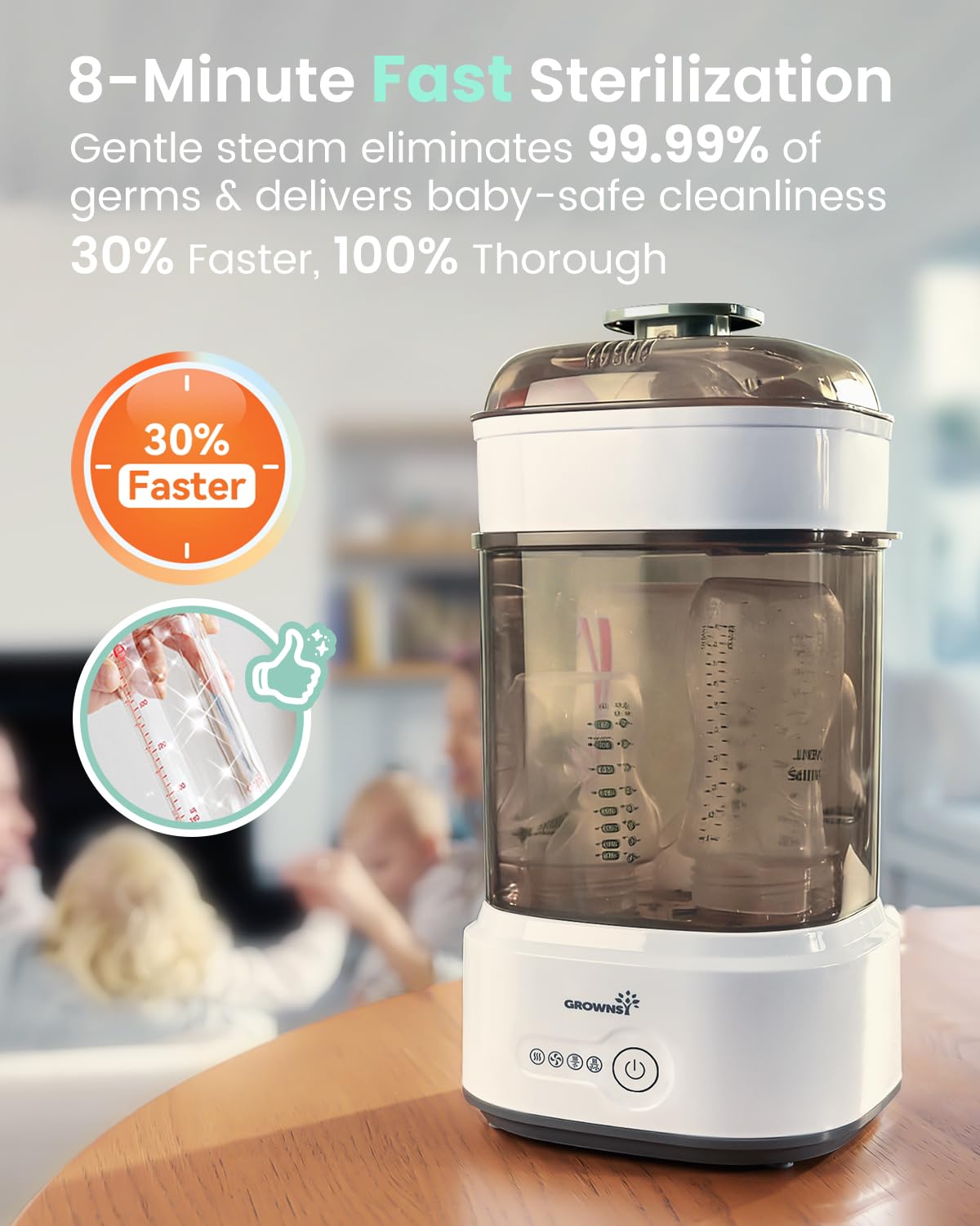 Bottle Sterilizer and Dryer, Compact Baby Bottle Sterilizer, Electric Steam Bottle Sanitizer for Baby Bottles, Pacifiers, Pump Parts 🍁 All In One Marketplace Canada