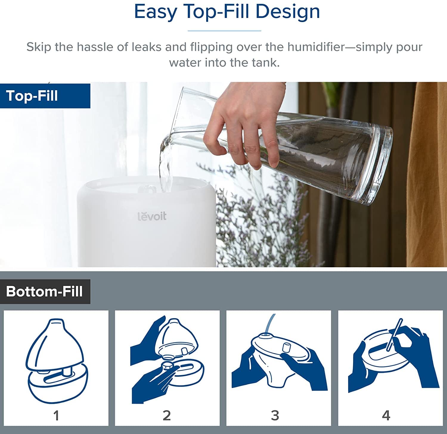 Levoit Smart Humidifiers for Bedroom, Top Fill, Essential Oil Diffuser 🍁 All In One Marketplace Canada