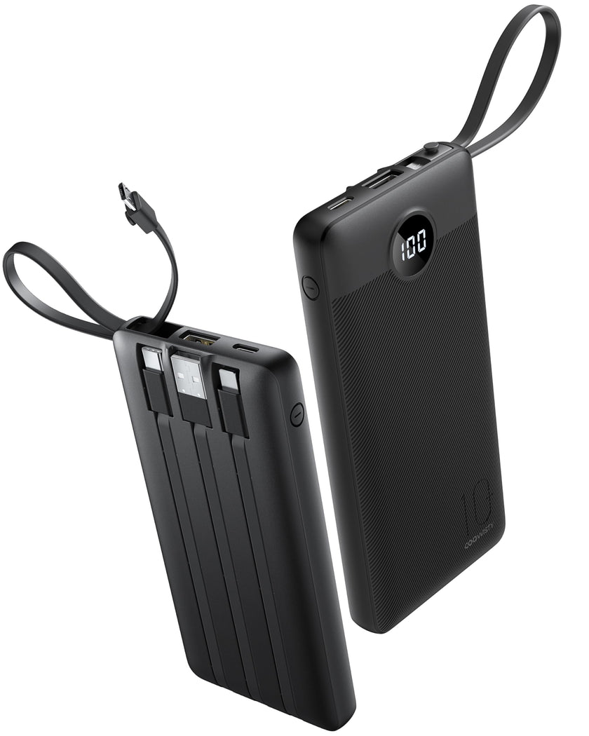 Coowisty Slim Power Bank 10000mAh, Portable Charger Built in 4 Cables 🍁 All In One Marketplace Canada