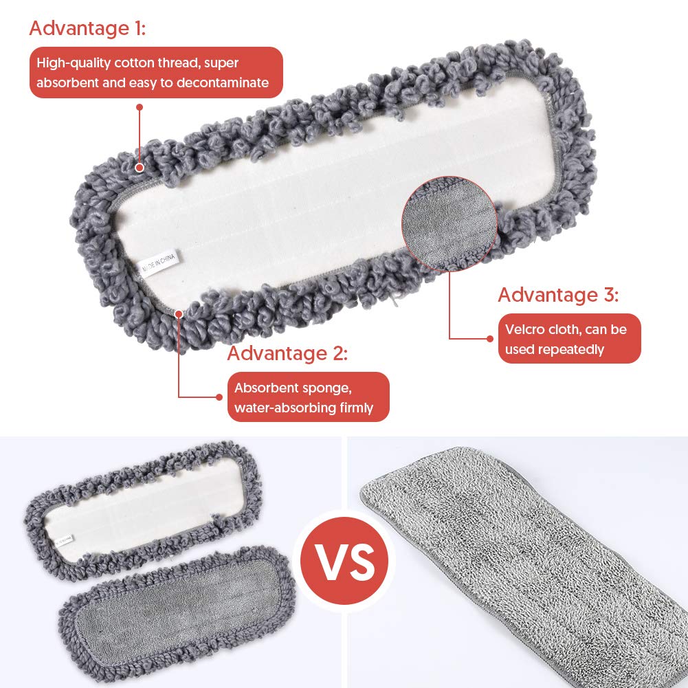 Spray Mop for Floor Cleaning, Domi-patrol Microfiber Floor Mop Dry Wet Mop Spray with 3 Washable Mop Pads & Refillable Bottle, Dust Cleaning Mop for Hardwood Laminate Tile Floors, Gray 🍁 All In One Marketplace Canada