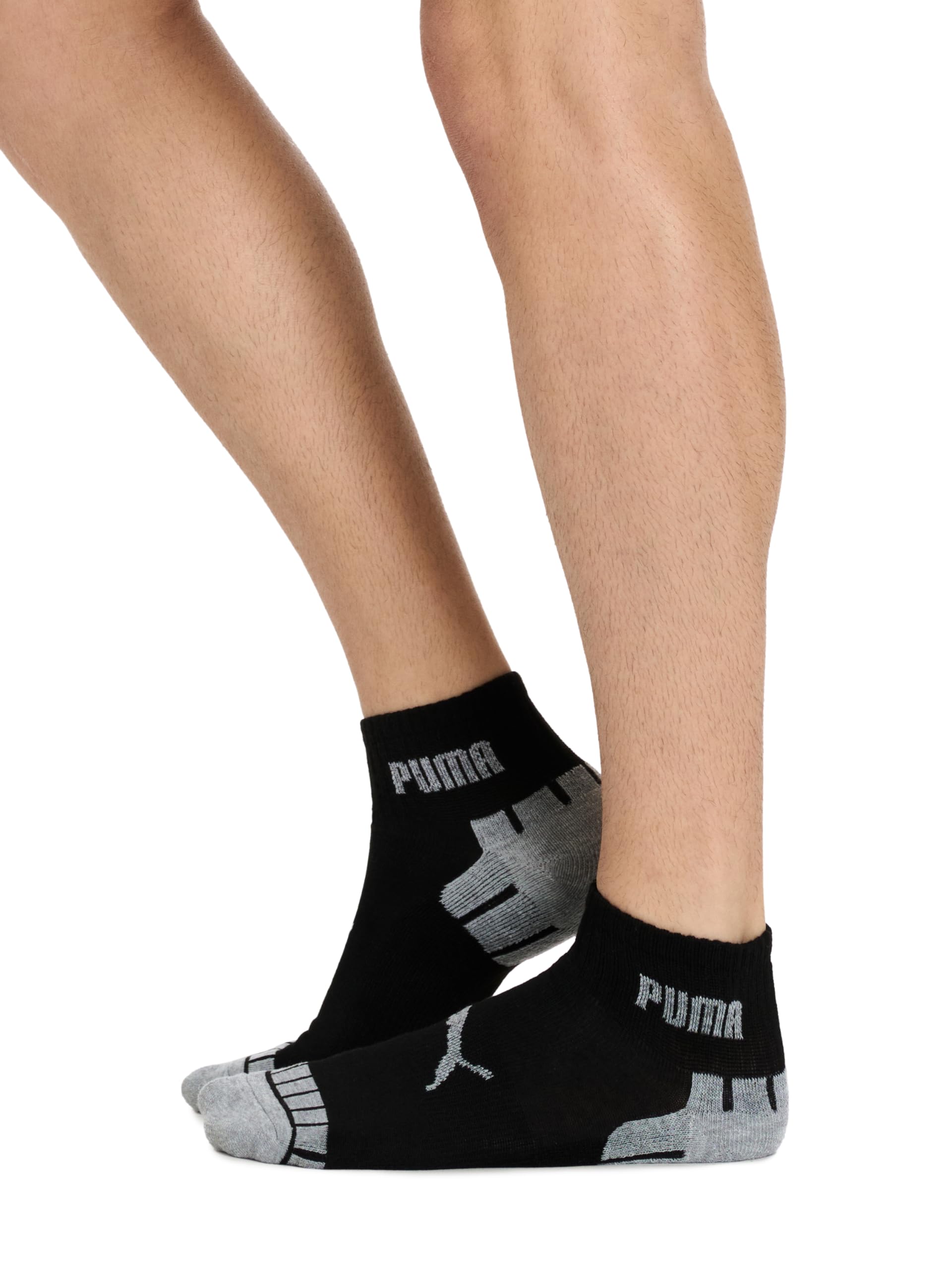 PUMA Men's 8 Pack Athletic Cushioned Quarter Crew Socks, Black/Grey, 10-13 🍁 All In One Marketplace Canada