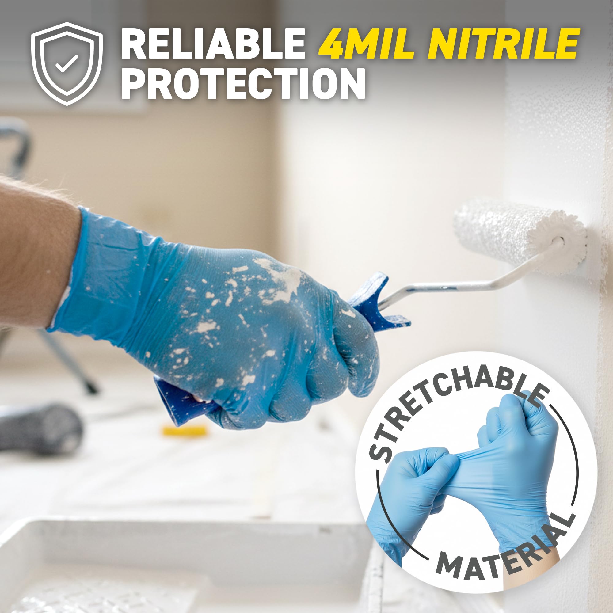 72HRS Blue Nitrile Gloves - 4 Mil Disposable Gloves (200 Pieces, Large) 🍁 All In One Marketplace Canada