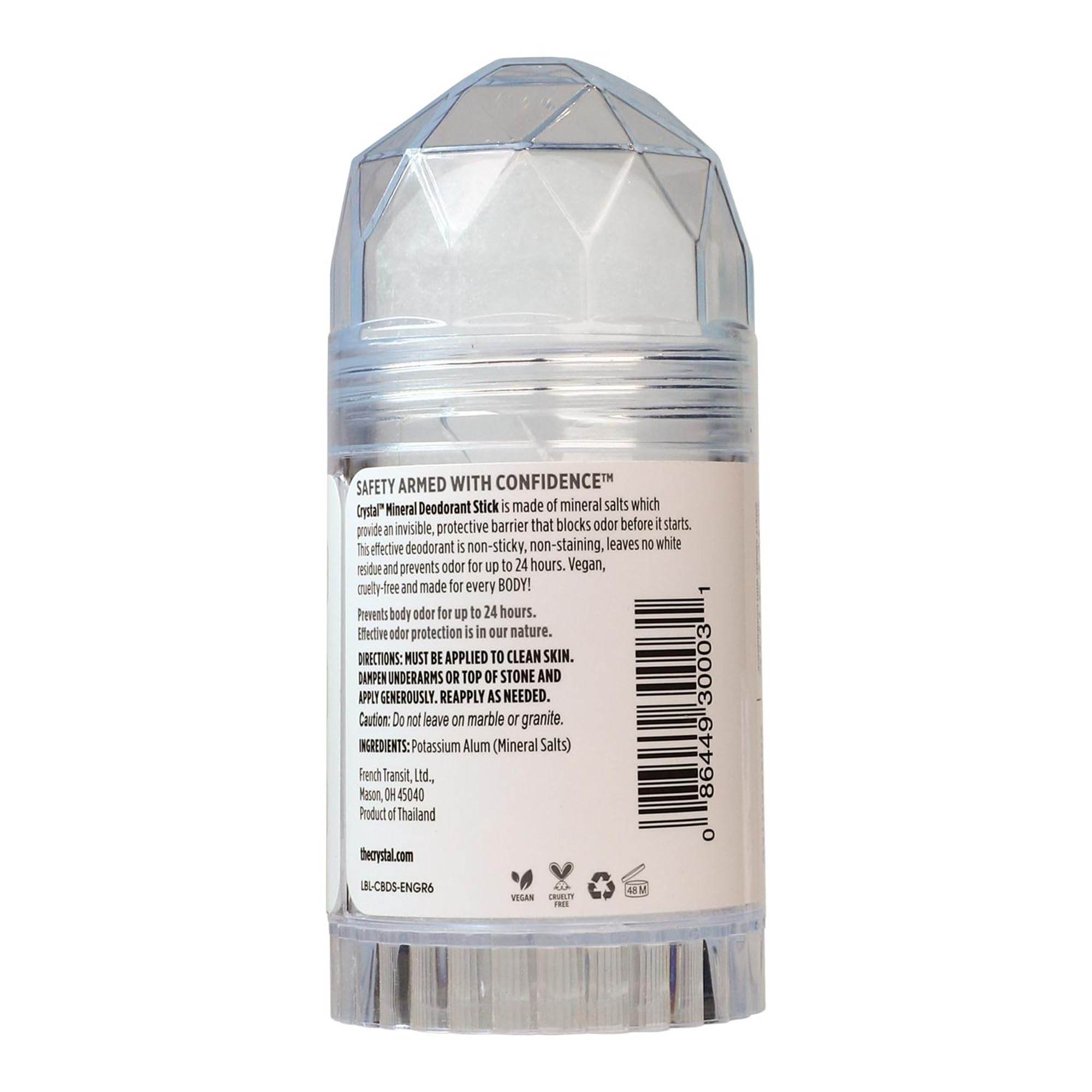 Crystal Mineral Deodorant Stick, 120g – Aluminum-Free, Unscented Natural Deodorant, 24-Hour Odor Protection, No Stains or Residue, Vegan & Cruelty-Free 🍁 All In One Marketplace Canada