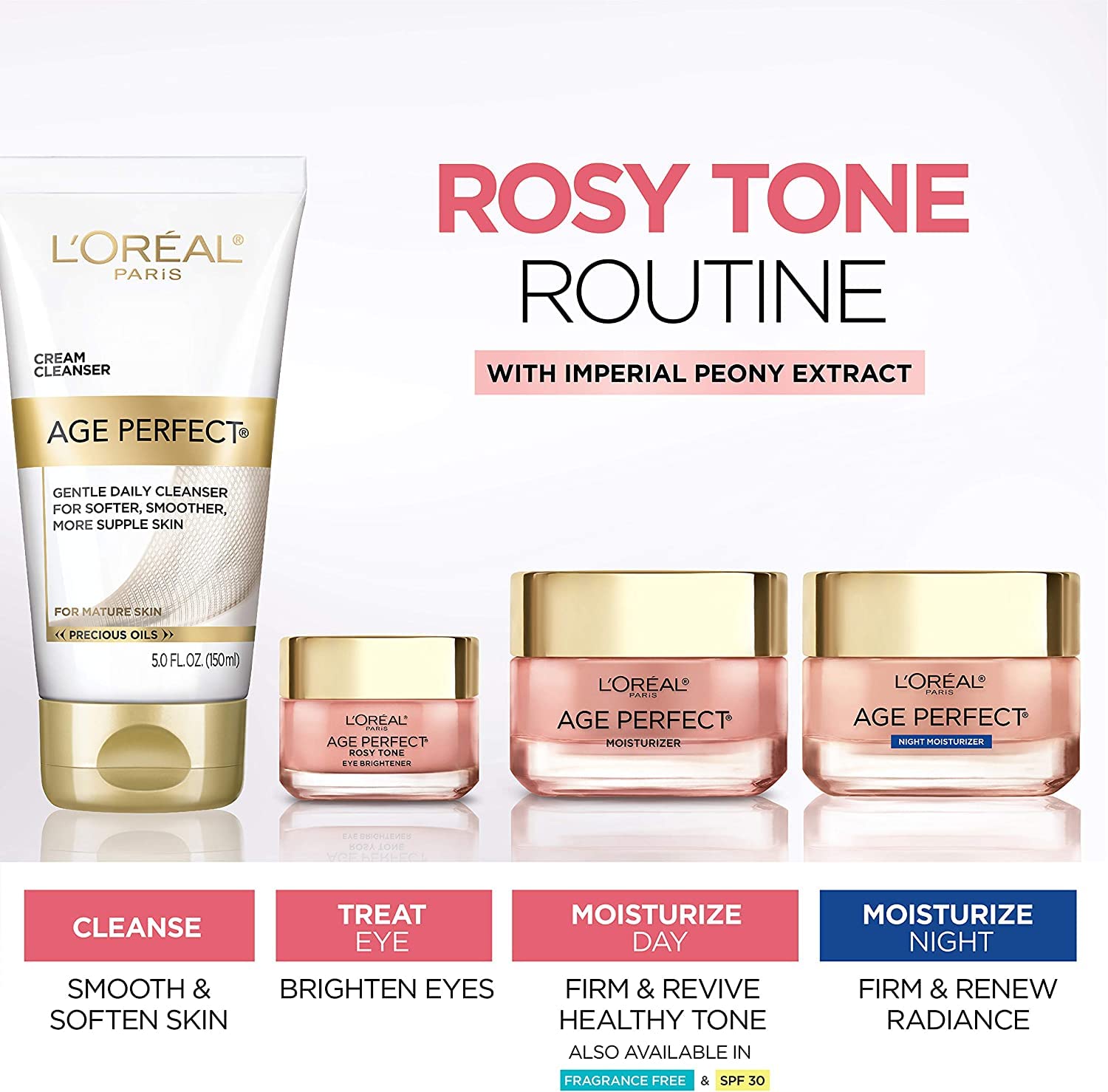 L’Oréal Paris Day Face Moisturizer Cream, Age Perfect Rosy Tone, with LHA & Imperial Peony Extract, For Mature Skin Skincare, 50 ml 🍁 All In One Marketplace Canada