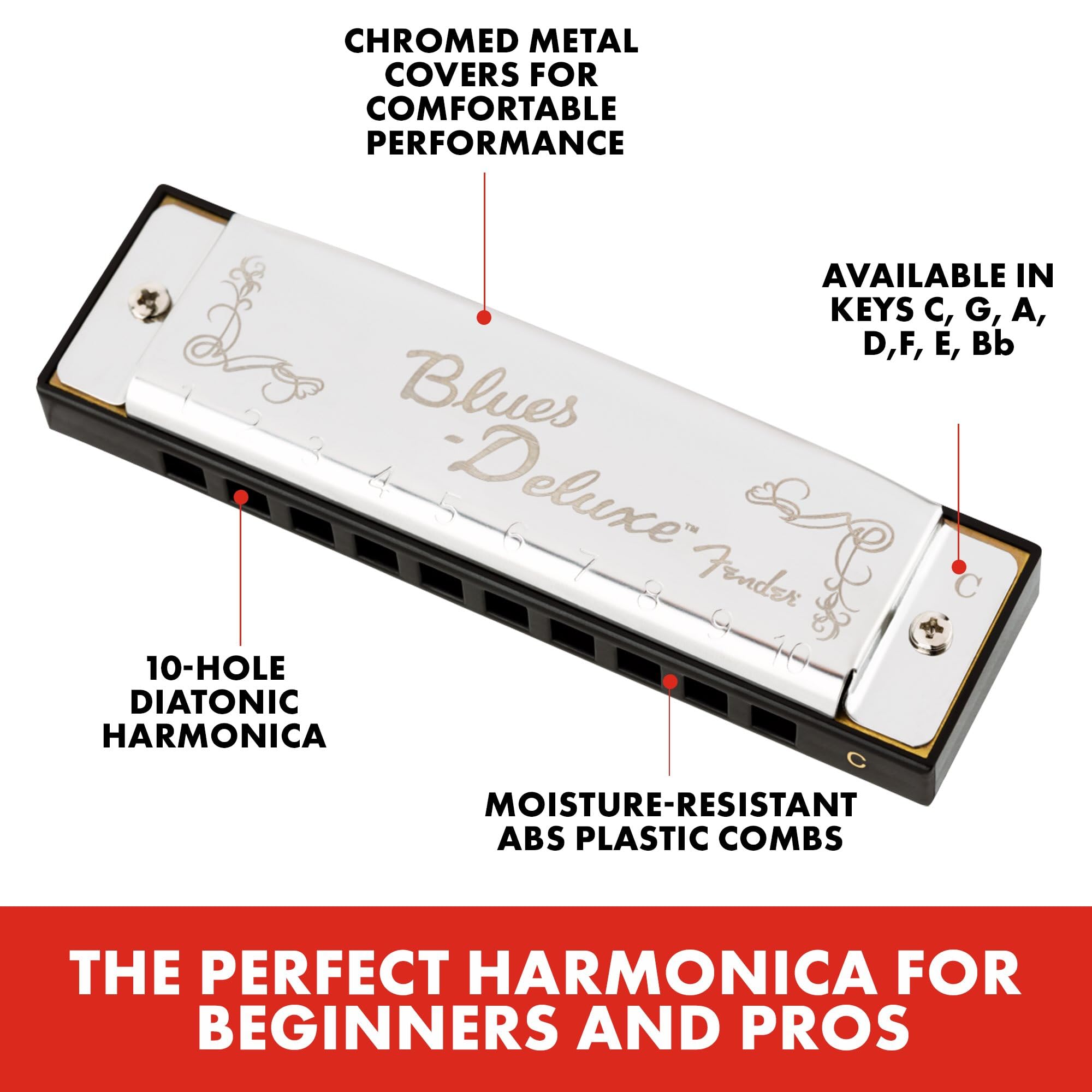 Fender Blues Deluxe Harmonica, Guitar Accessories, Key of C 🍁 All In One Marketplace Canada