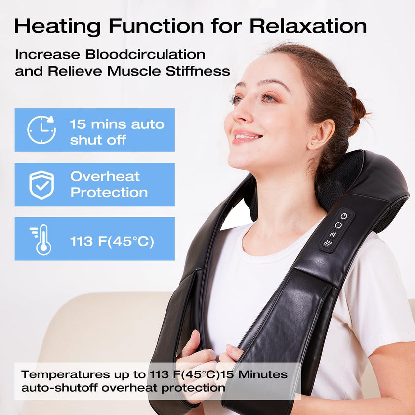 AERLANG Shiatsu Neck and Shoulder Massager, Back Massager with Heat Deeper Tissue Kneading Massage for Shoulder, Neck and Back Massage Electric Massagers-mothers Day Gift Ideas (NOT Cordless) 🍁 All In One Marketplace Canada