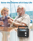 PRUNUS Portable Radio AM FM, Transistor Radio Battery Operated and Plug in Wall,Loud Speaker Support AUX in and Micphone in, Small Radios Portable AM FM J-136 🍁 All In One Marketplace Canada