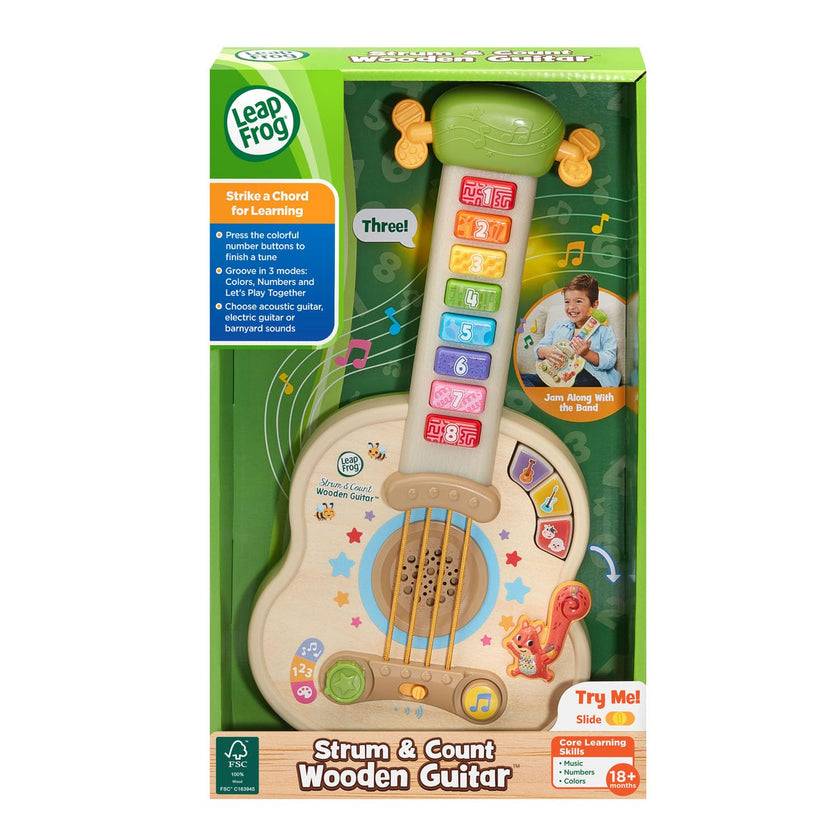 LeapFrog Strum & Count Wooden Guitar (English Version) 🍁 All In One Marketplace Canada
