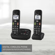 Panasonic Cordless Phone, Easy to Use with Large Display and Big Buttons, Flashing Favourites Key, Call Block, 2 Cordless Handsets - KX-TGU122CB (Black) 🍁 All In One Marketplace Canada