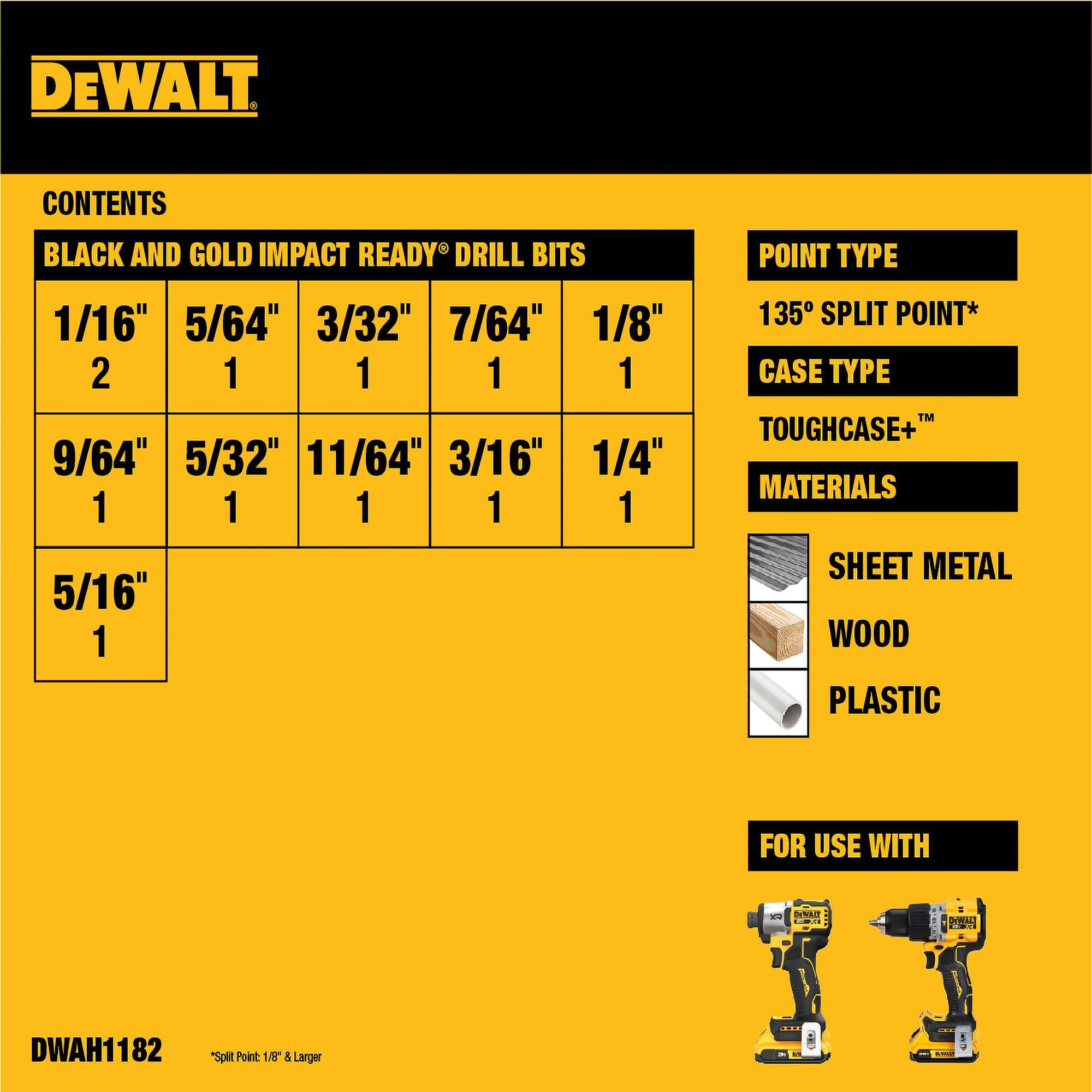 DEWALT 12 Pc Black and Gold Drill Bit Set, Premium Finish Impact Driver Bit Set for Metal, Plastic and Wood (DWAH1182) (DWAH1182) 🍁 All In One Marketplace Canada