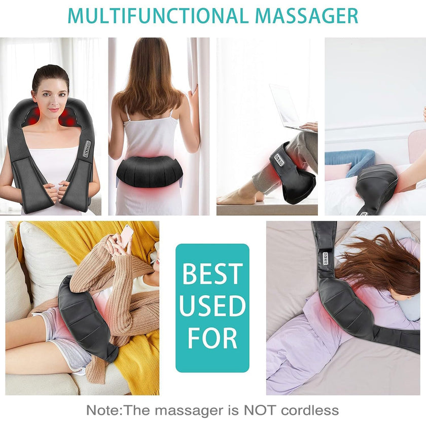 AERLANG Shiatsu Neck and Shoulder Massager, Back Massager with Heat Deeper Tissue Kneading Massage for Shoulder, Neck and Back Massage Electric Massagers-mothers Day Gift Ideas (NOT Cordless) 🍁 All In One Marketplace Canada