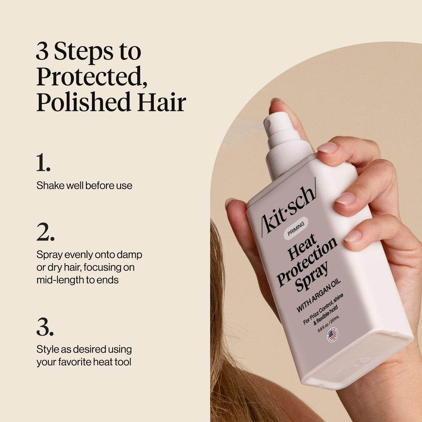 Kitsch Heat Protection Spray for Hair – Heat Protectant for Hair with Argan Oil – Styling Hair Spray for Frizz Control, Shine & Damage Protection – Protects Strands | Ideal Gifts for Women – 201ml 🍁 All In One Marketplace Canada