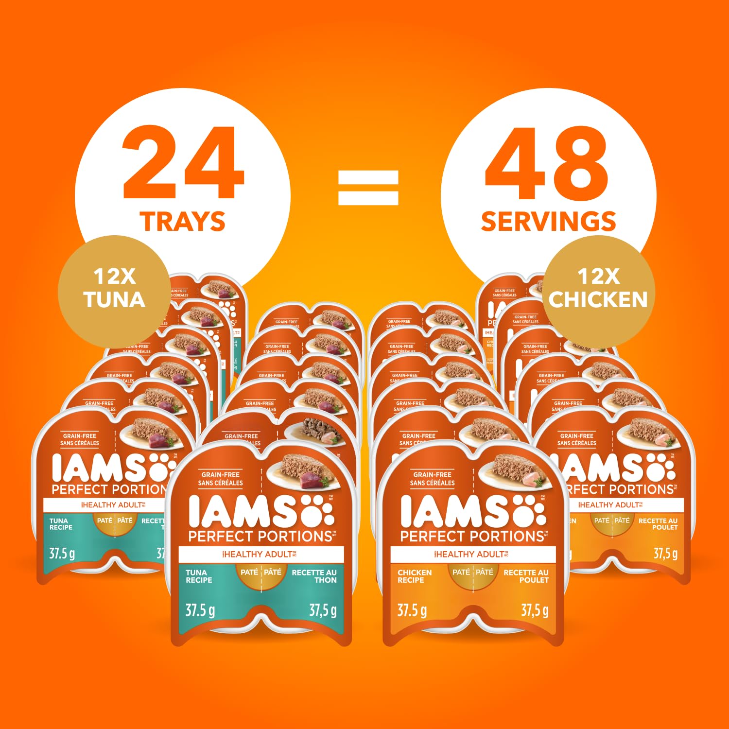 IAMS Perfect Portions Adult Wet Cat Food - Chicken and Tuna Paté Variety Pack, 75g (24 Pack) 🍁 All In One Marketplace Canada