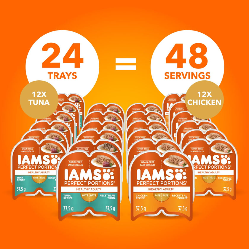 IAMS Perfect Portions Adult Wet Cat Food - Chicken and Tuna Paté Variety Pack, 75g (24 Pack) 🍁 All In One Marketplace Canada