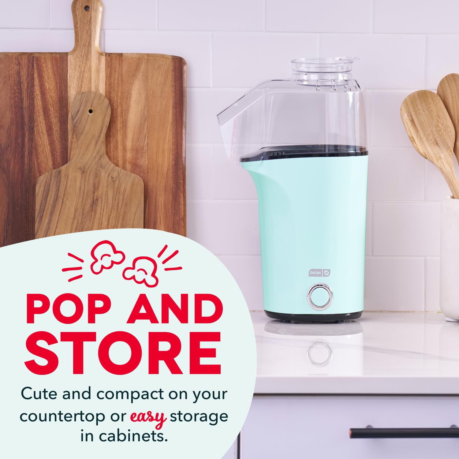 Dash Fresh Pop Popcorn Maker, 16-Cup Hot Air Popper, Aqua 🍁 All In One Marketplace Canada