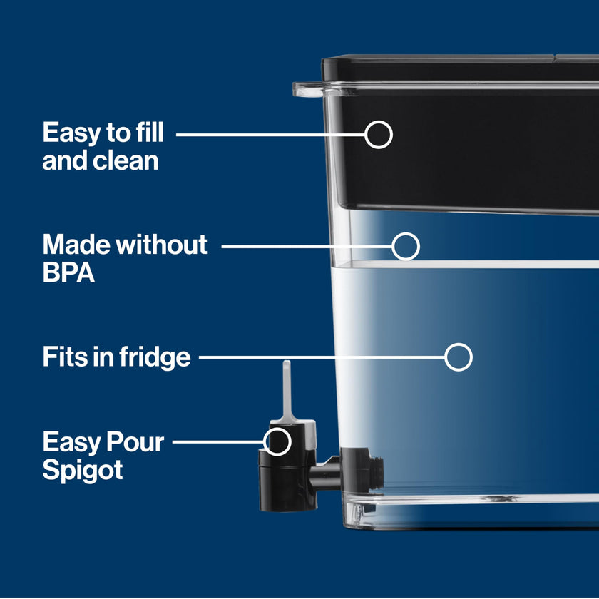 Brita Extra Large 27 Cup Filtered Water Dispenser with 1 Brita Elite Filter, Made Without BPA, UltraMax, Black 🍁 All In One Marketplace Canada