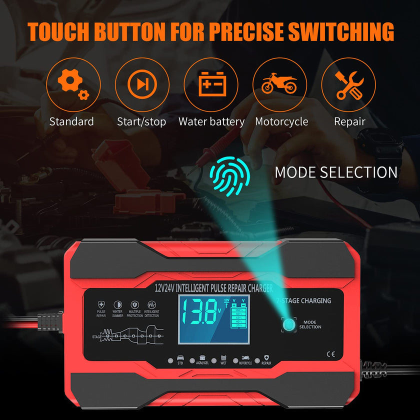 YONHAN Battery Charger 10-Amp 12V and 24V Fully-Automatic Smart Car Battery Charger, Battery Maintainer Trickle Charger, and Battery Desulfator with Temperature Compensation 🍁 All In One Marketplace Canada