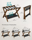 SONGMICS Luggage Rack, Bamboo Luggage Rack for Guest Room, Folding Suitcase Stand, for Hotel, Bedroom, Heavy-Duty, Holds up to 131 lb, Walnut Brown URLR007D01 🍁 All In One Marketplace Canada