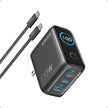 Anker Charger, 100W Max USB C Charger Block, 3-Port GaN and Ultra-Compact Wall Adapter, Smart Displayand Touch Control, for MacBook, iPad, iPhone 17/16 Series, and More (Non-Battery) (Black) 🍁 All In One Marketplace Canada